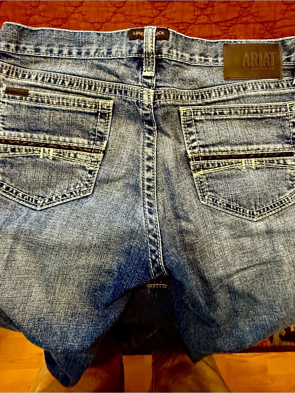 Ariat M7 Light Blue Slim Straight Leg Jeans 35x34 - Picture 4 of 6